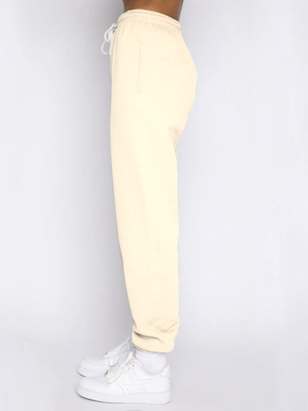 Solid Stand-Up Collar Long-Sleeved Pullover Sweatshirt and Pants Set