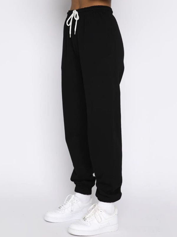 Solid Stand-Up Collar Long-Sleeved Pullover Sweatshirt and Pants Set