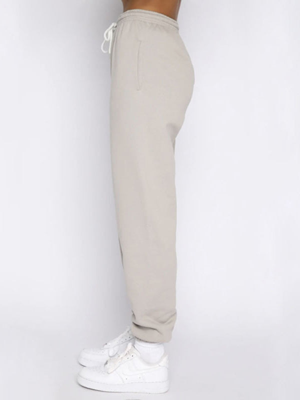 Solid Stand-Up Collar Long-Sleeved Pullover Sweatshirt and Pants Set