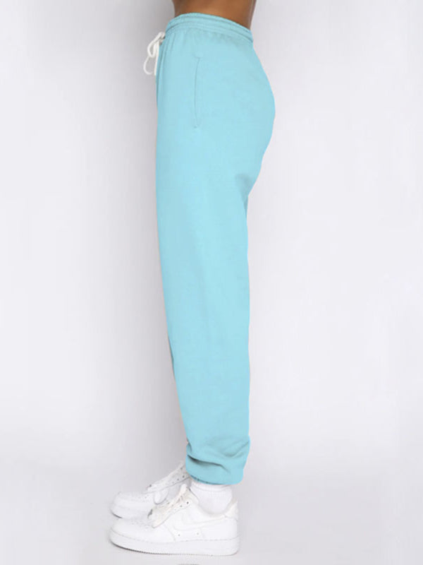 Solid Stand-Up Collar Long-Sleeved Pullover Sweatshirt and Pants Set