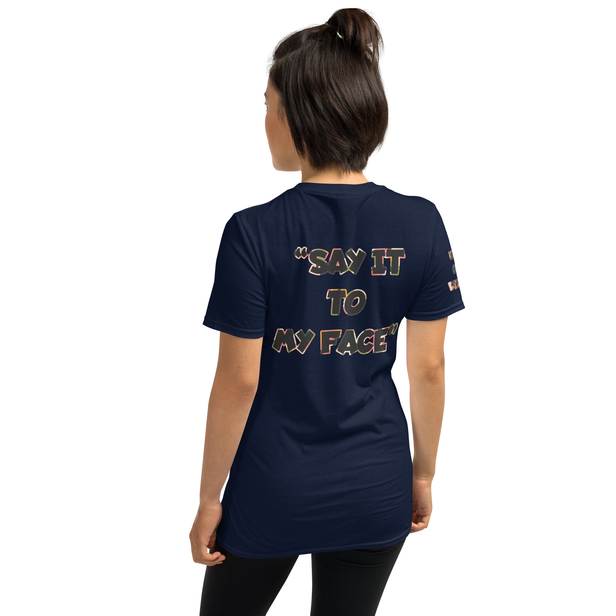 UNITY OVER DIVISION TREADZ PEARLS AND GUNS SAY IT TO MY FACE Short-Sleeve Unisex T-Shirt