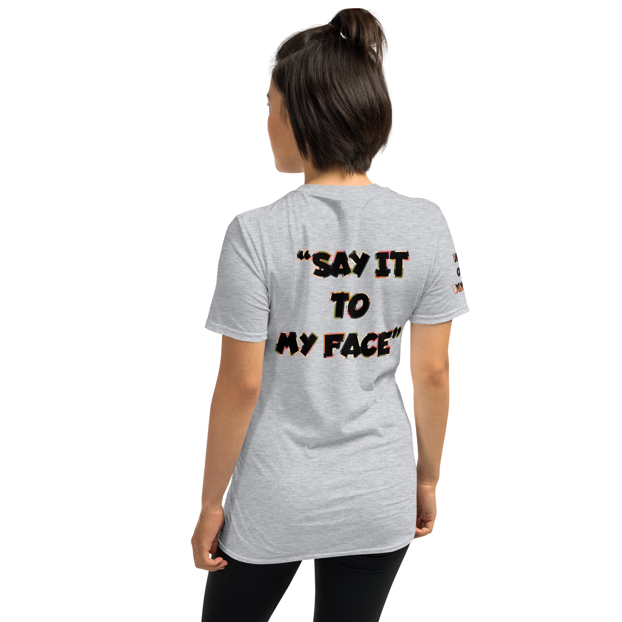 UNITY OVER DIVISION TREADZ PEARLS AND GUNS SAY IT TO MY FACE Short-Sleeve Unisex T-Shirt