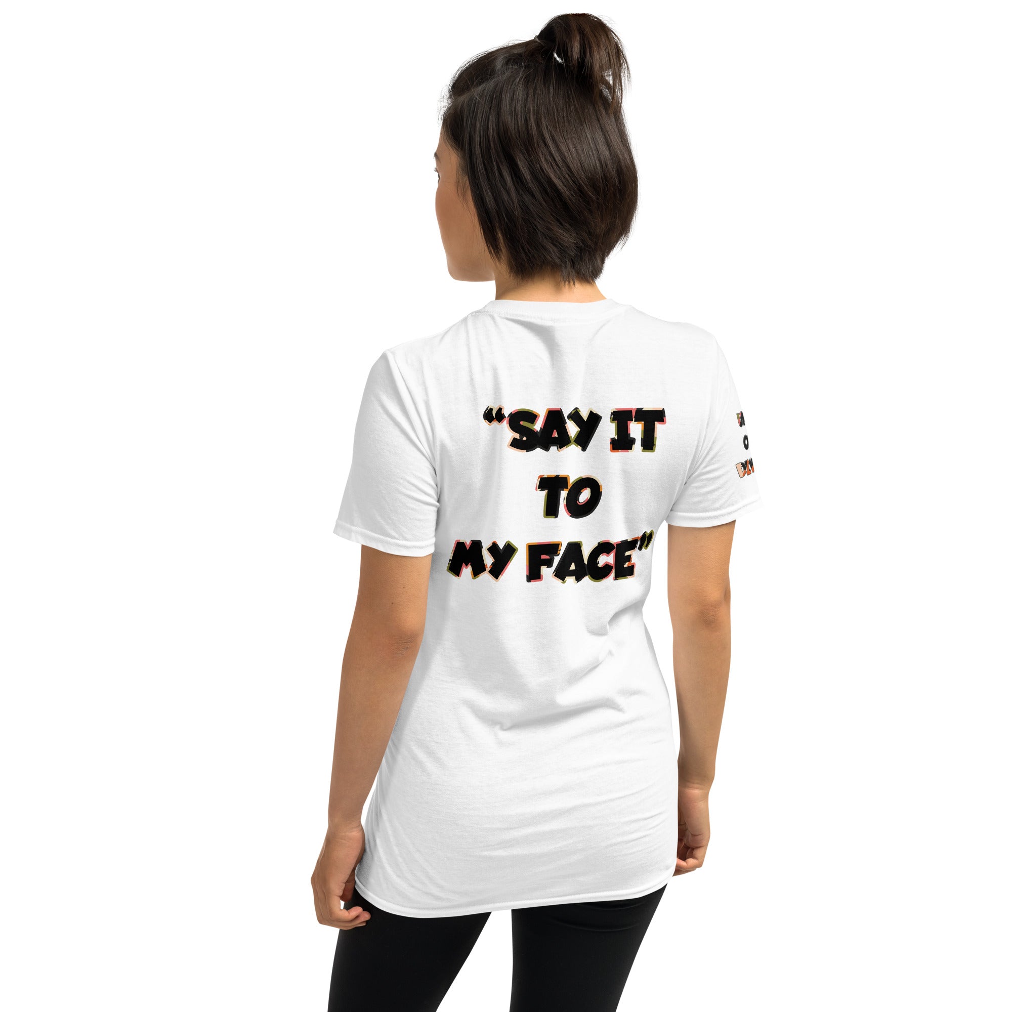 UNITY OVER DIVISION TREADZ PEARLS AND GUNS SAY IT TO MY FACE Short-Sleeve Unisex T-Shirt