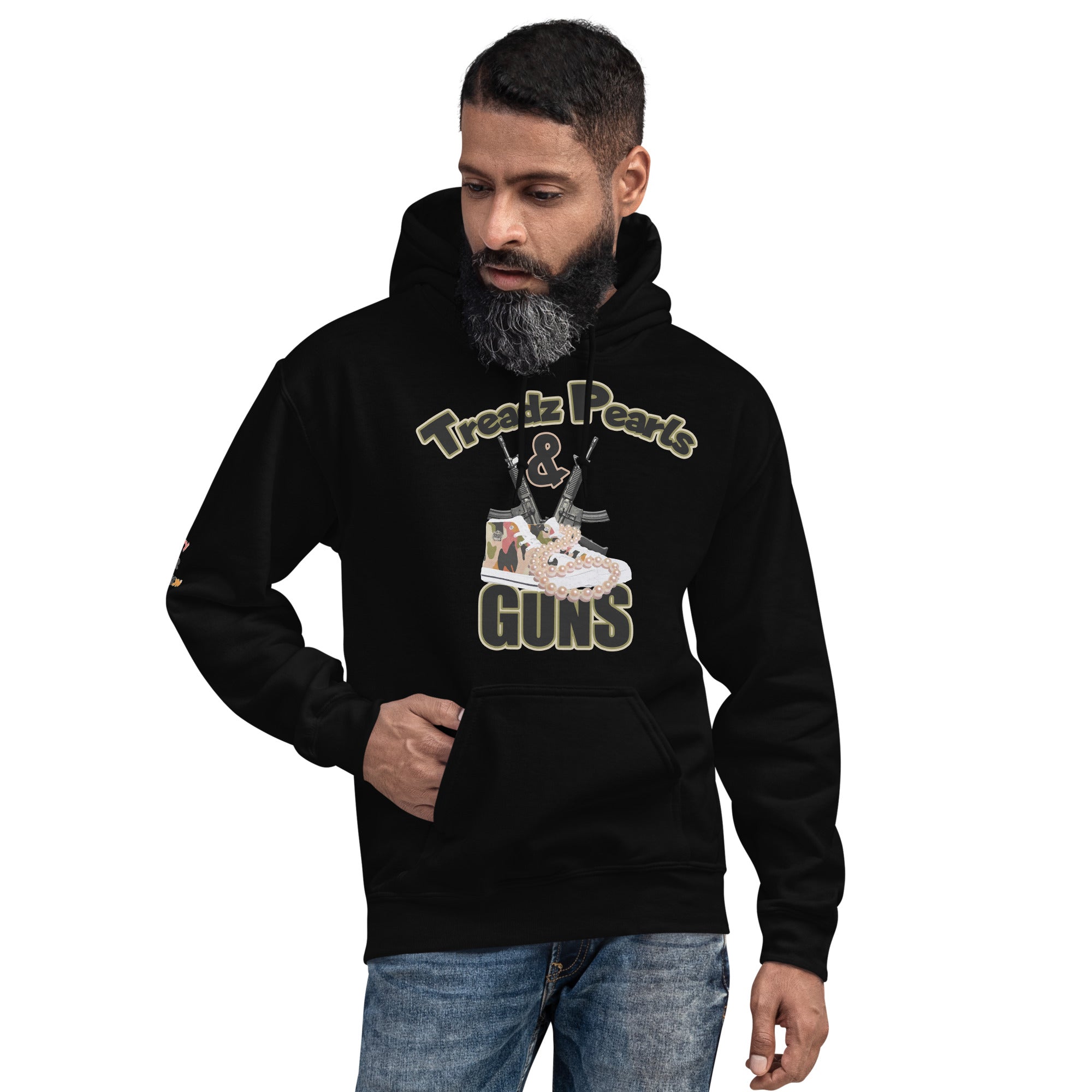 UNITY OVER DIVISION TREADZ PEARLS AND GUNS SAY IT TO MY FACE Unisex Hoodie