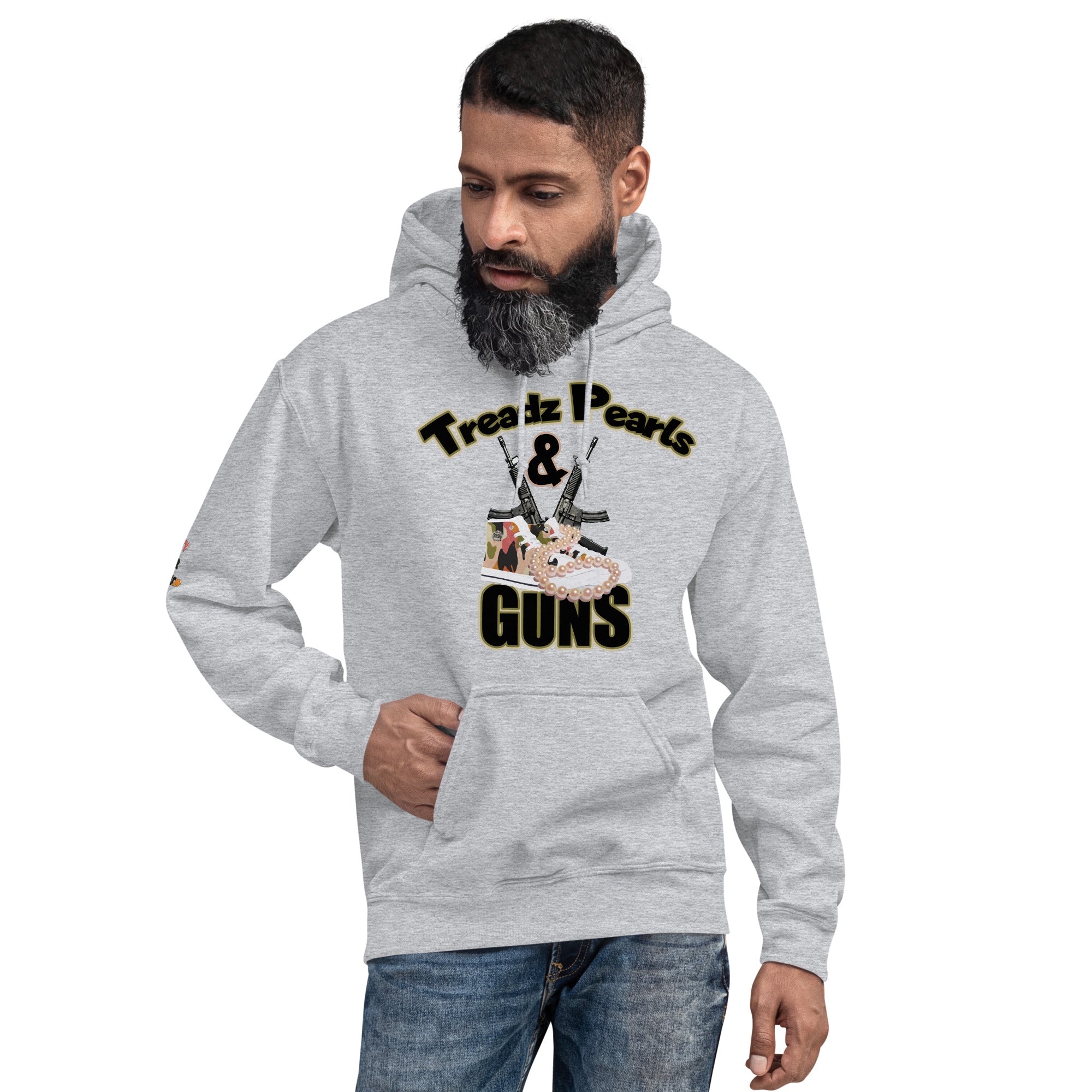 UNITY OVER DIVISION TREADZ PEARLS AND GUNS SAY IT TO MY FACE Unisex Hoodie