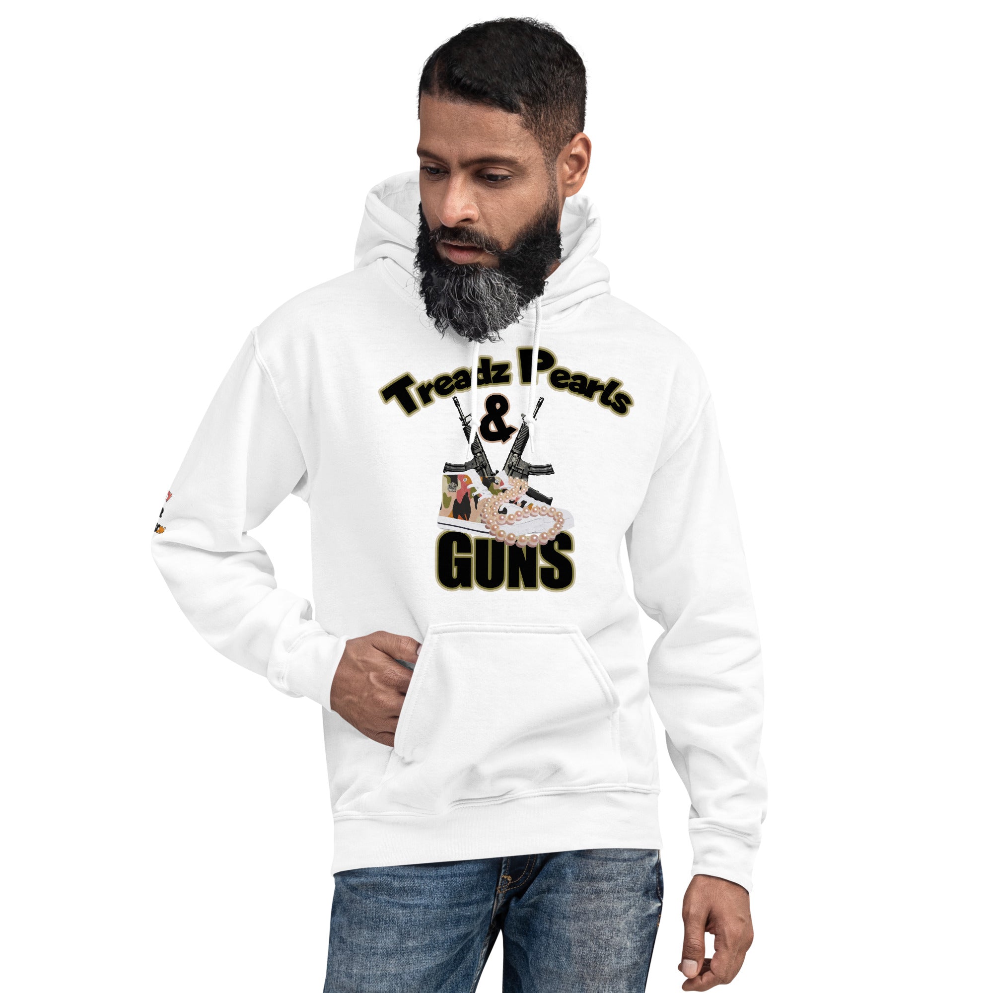 UNITY OVER DIVISION TREADZ PEARLS AND GUNS SAY IT TO MY FACE Unisex Hoodie