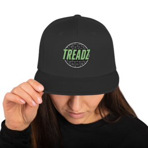 TREADZ Limelight snapback hat in black with neon green logo