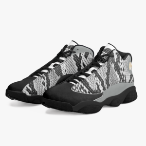 TREADZ Viper black sole sneakers with black gray and white snakeskin